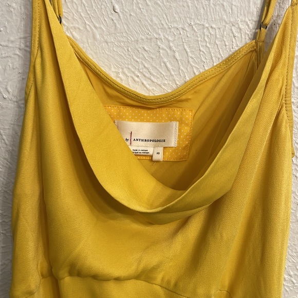 Anthropologie Elyse Bias Slip Dress Canary/Yellow Size XS - Picture 8 of 10